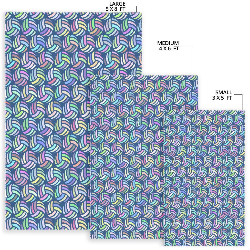 Volleyball Pattern Print Floor Mat-grizzshop