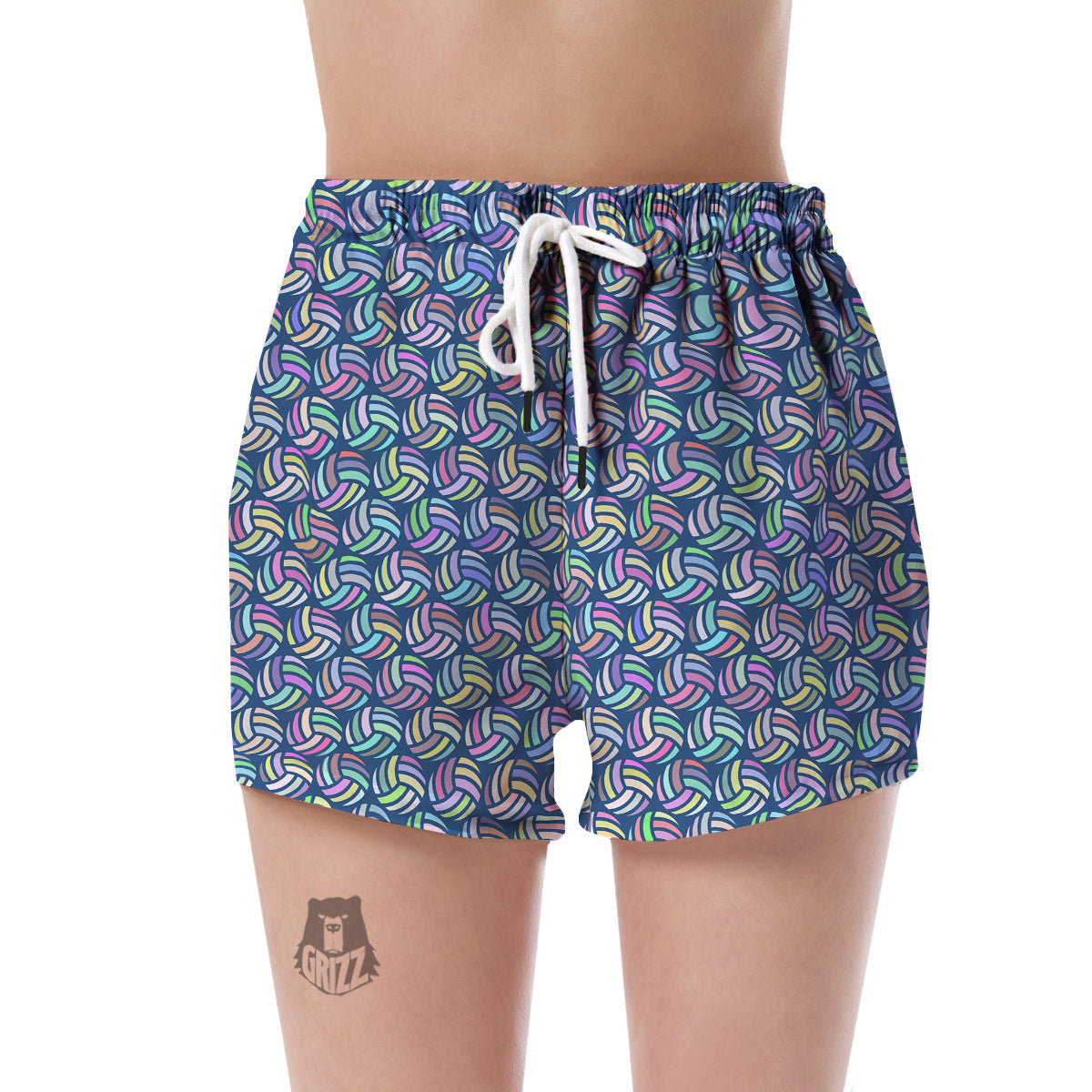 Volleyball Pattern Print Women's Shorts-grizzshop