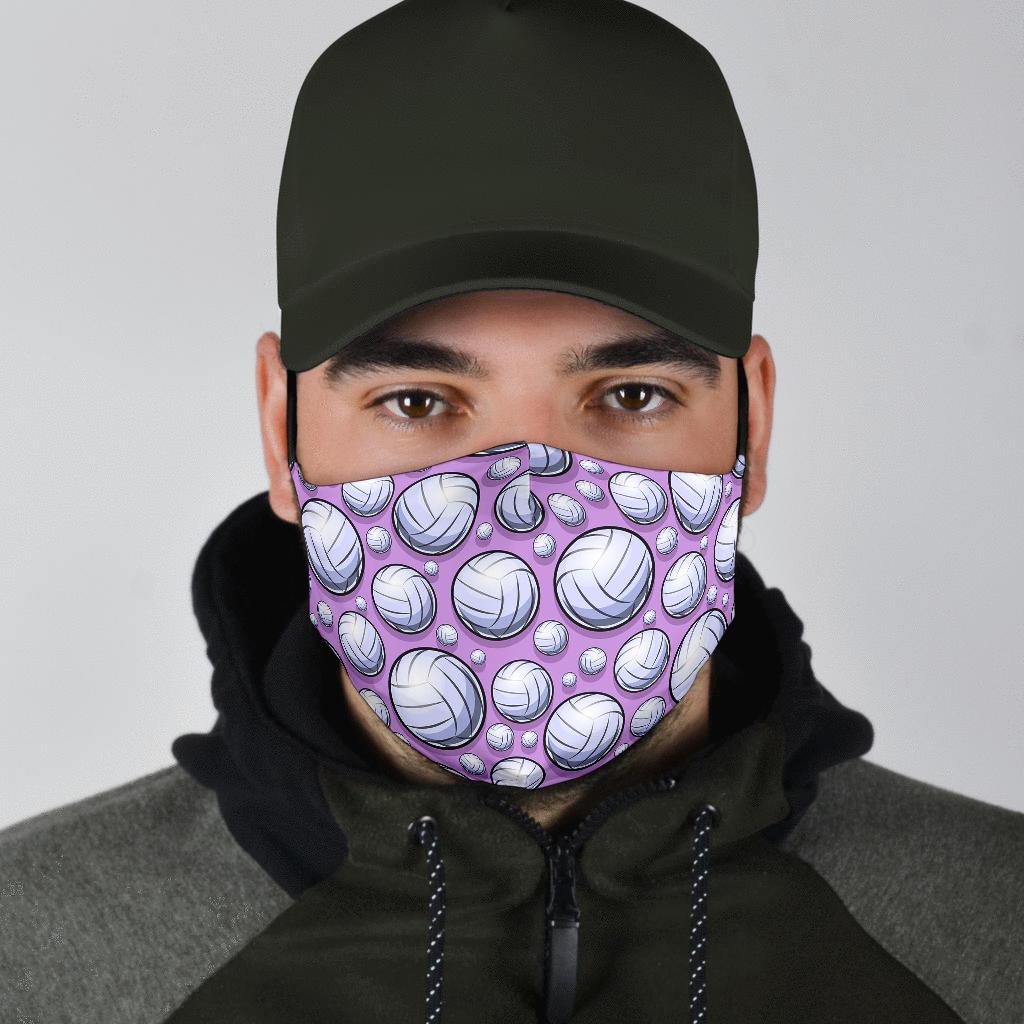 Volleyball Print Pattern Face Mask-grizzshop