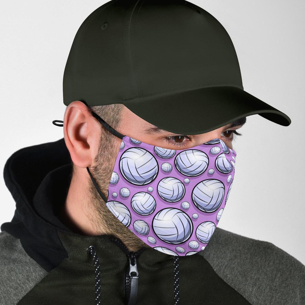 Volleyball Print Pattern Face Mask-grizzshop
