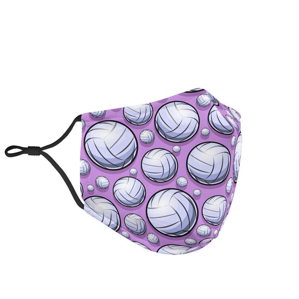 Volleyball Print Pattern Face Mask-grizzshop