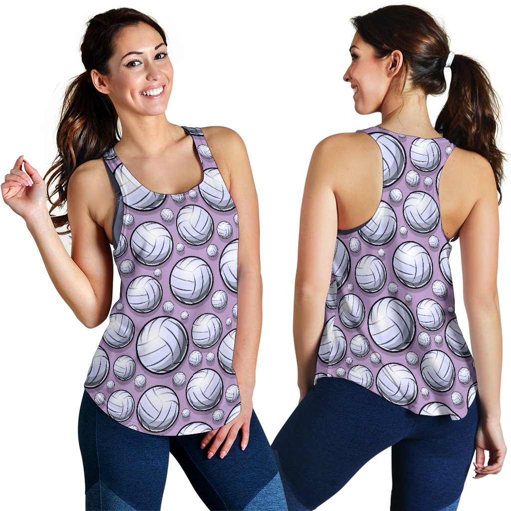 Volleyball Print Pattern Women's Racerback Tank Tops-grizzshop