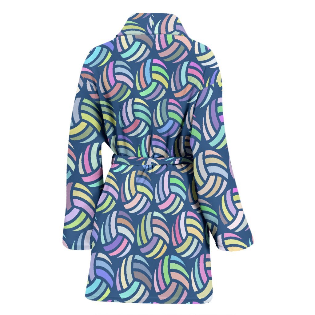 Volleyball Pattern Print Women Long Robe-grizzshop