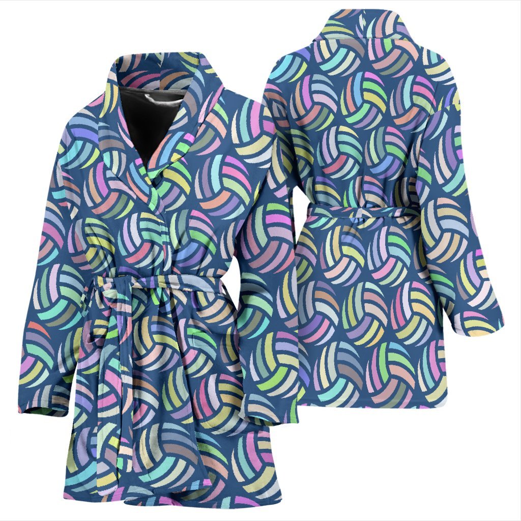 Volleyball Pattern Print Women Long Robe-grizzshop