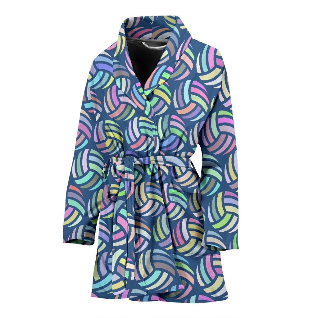 Volleyball Pattern Print Women Long Robe-grizzshop