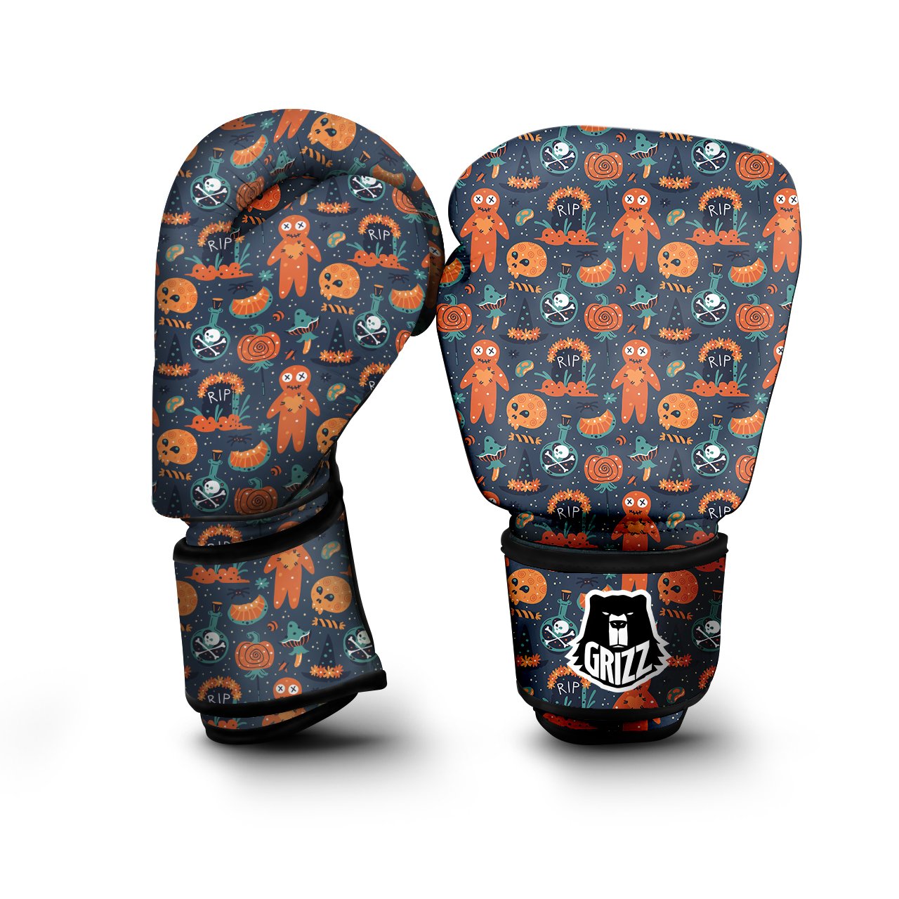 Voodoo Doll Halloween Print Pattern Boxing Gloves-grizzshop