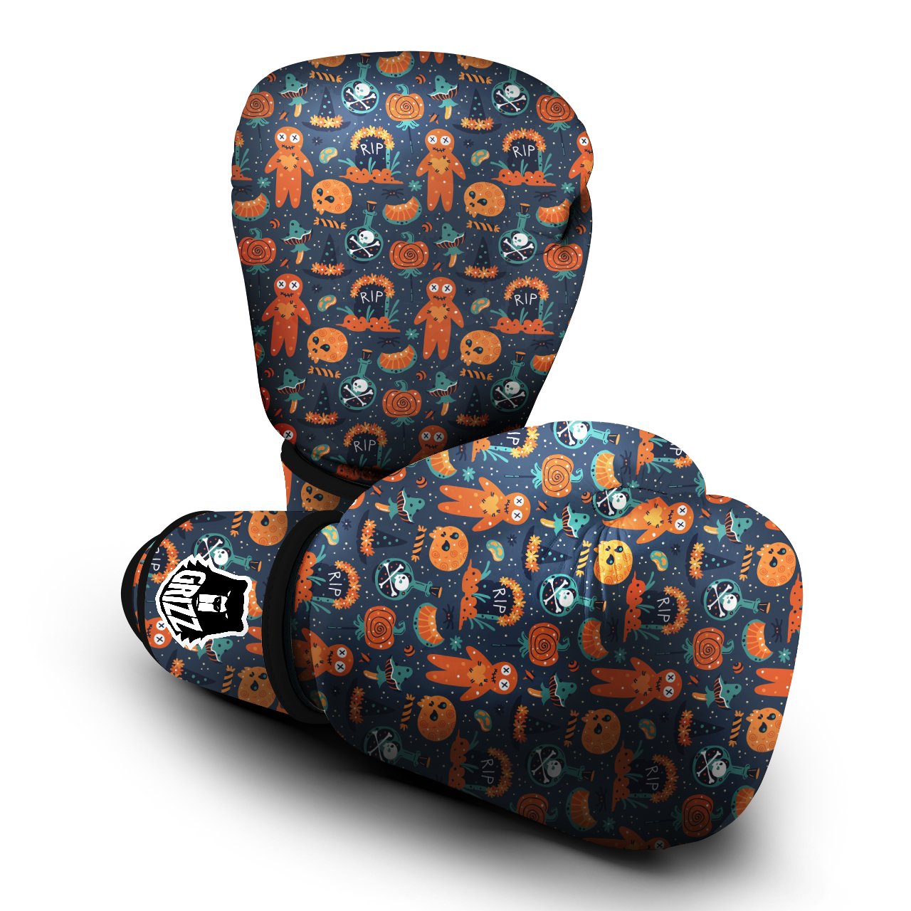 Voodoo Doll Halloween Print Pattern Boxing Gloves-grizzshop