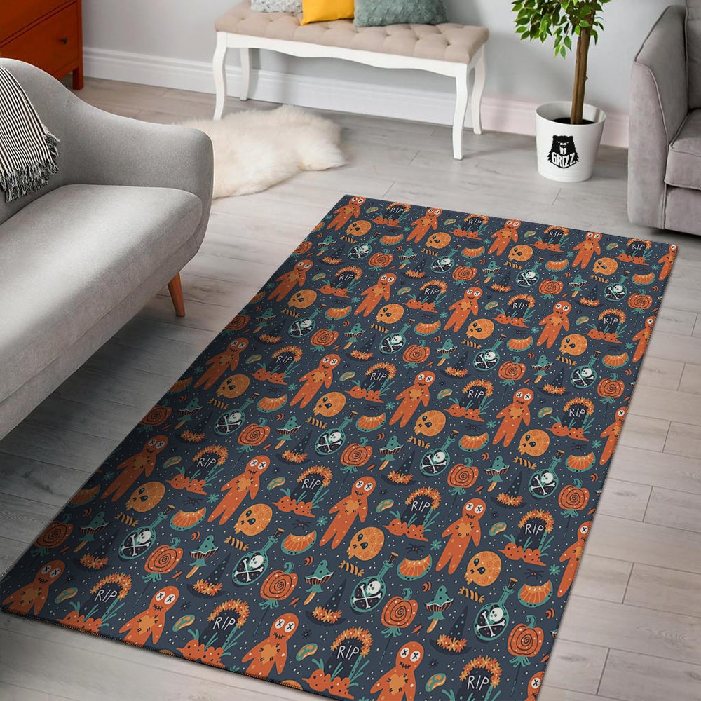 Voodoo Doll Halloween Print Pattern Floor Mat-grizzshop