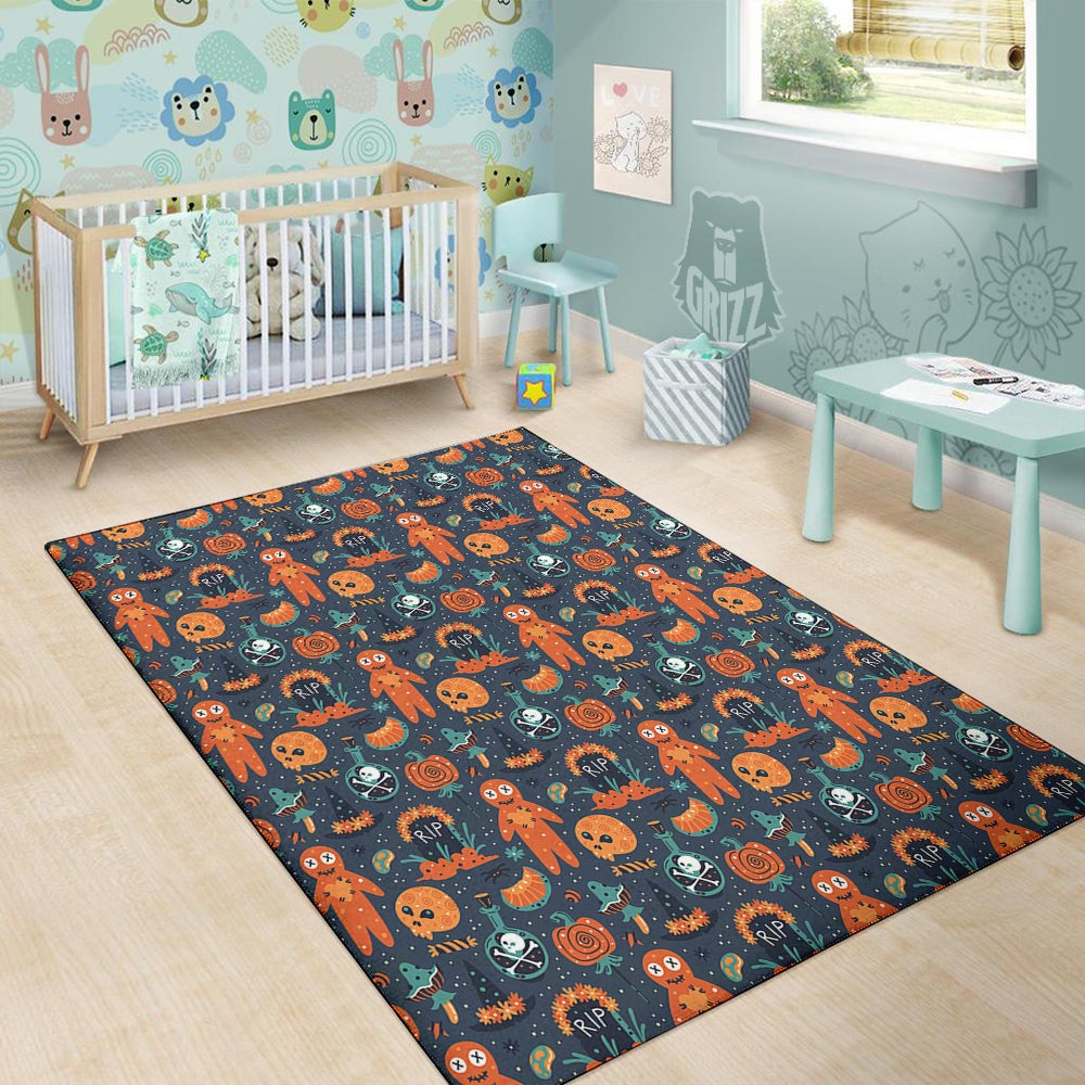 Voodoo Doll Halloween Print Pattern Floor Mat-grizzshop