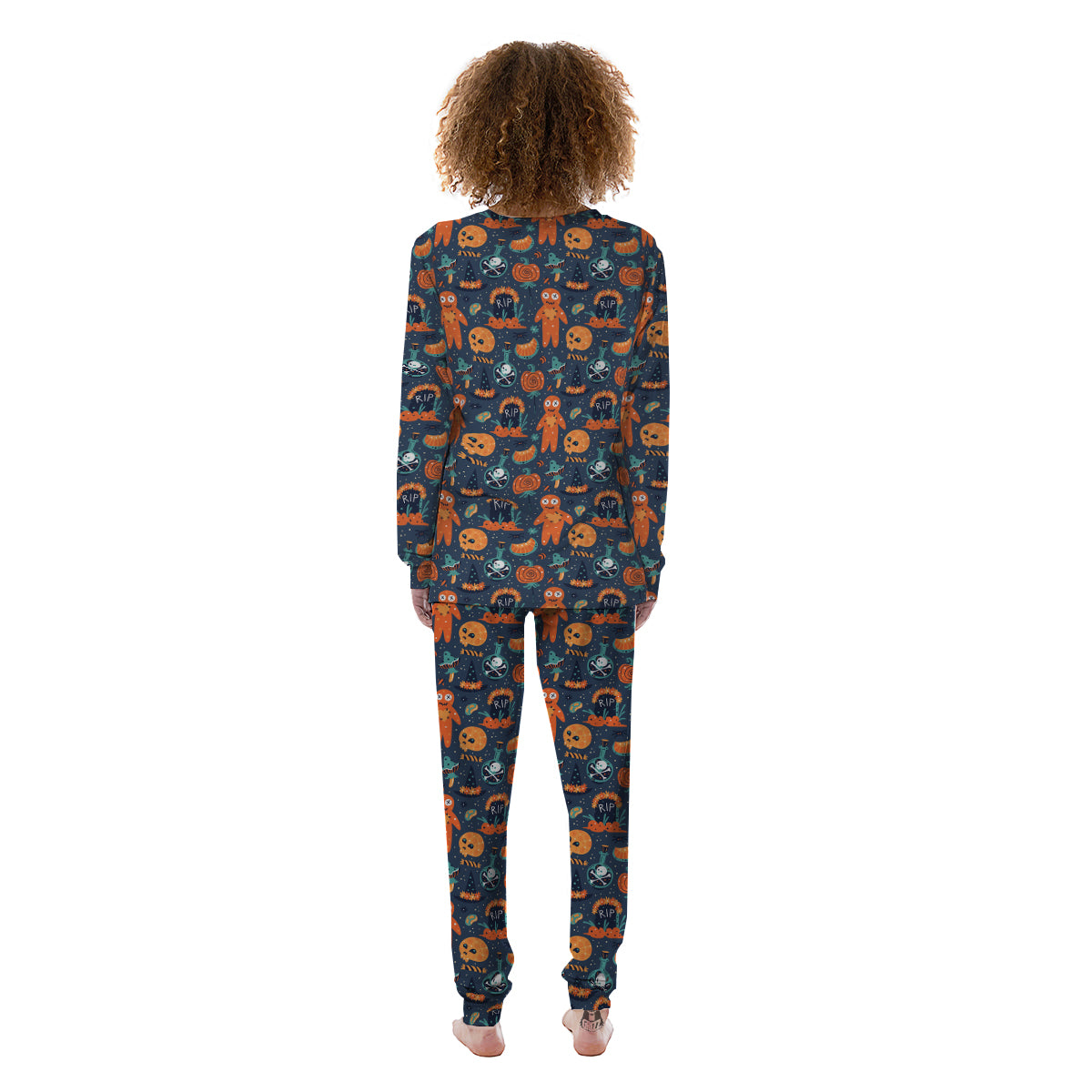 Voodoo Doll Halloween Print Pattern Women's Pajamas-grizzshop