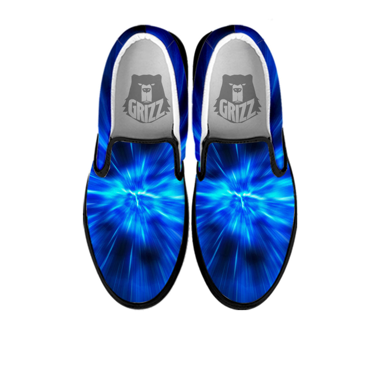 Vortex Lightspeed Print Black Slip On Shoes-grizzshop