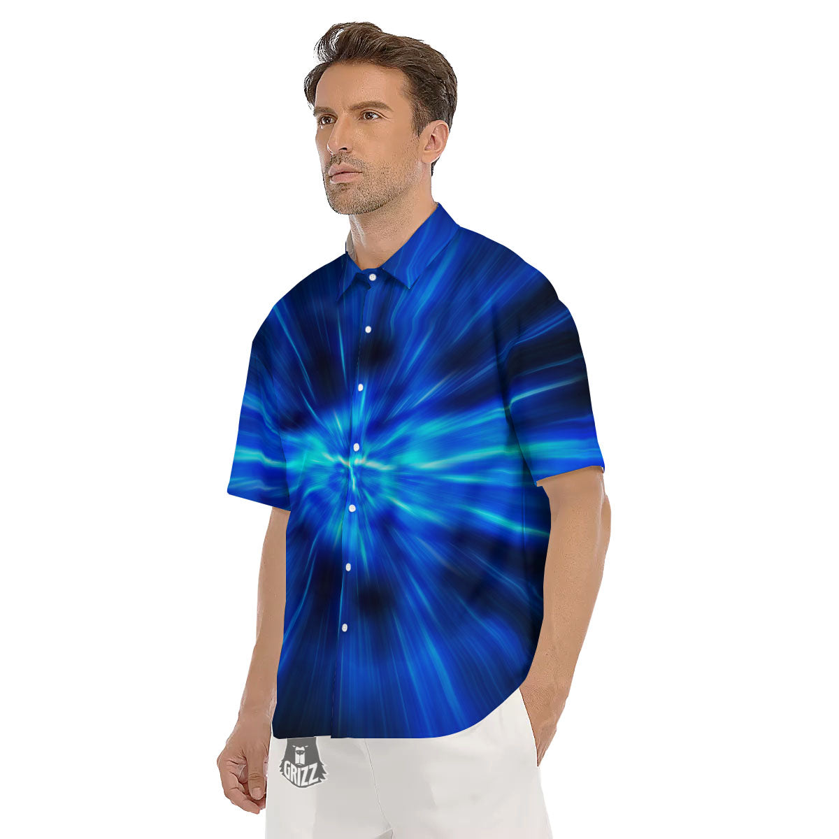 Vortex Lightspeed Print Men's Short Sleeve Shirts-grizzshop