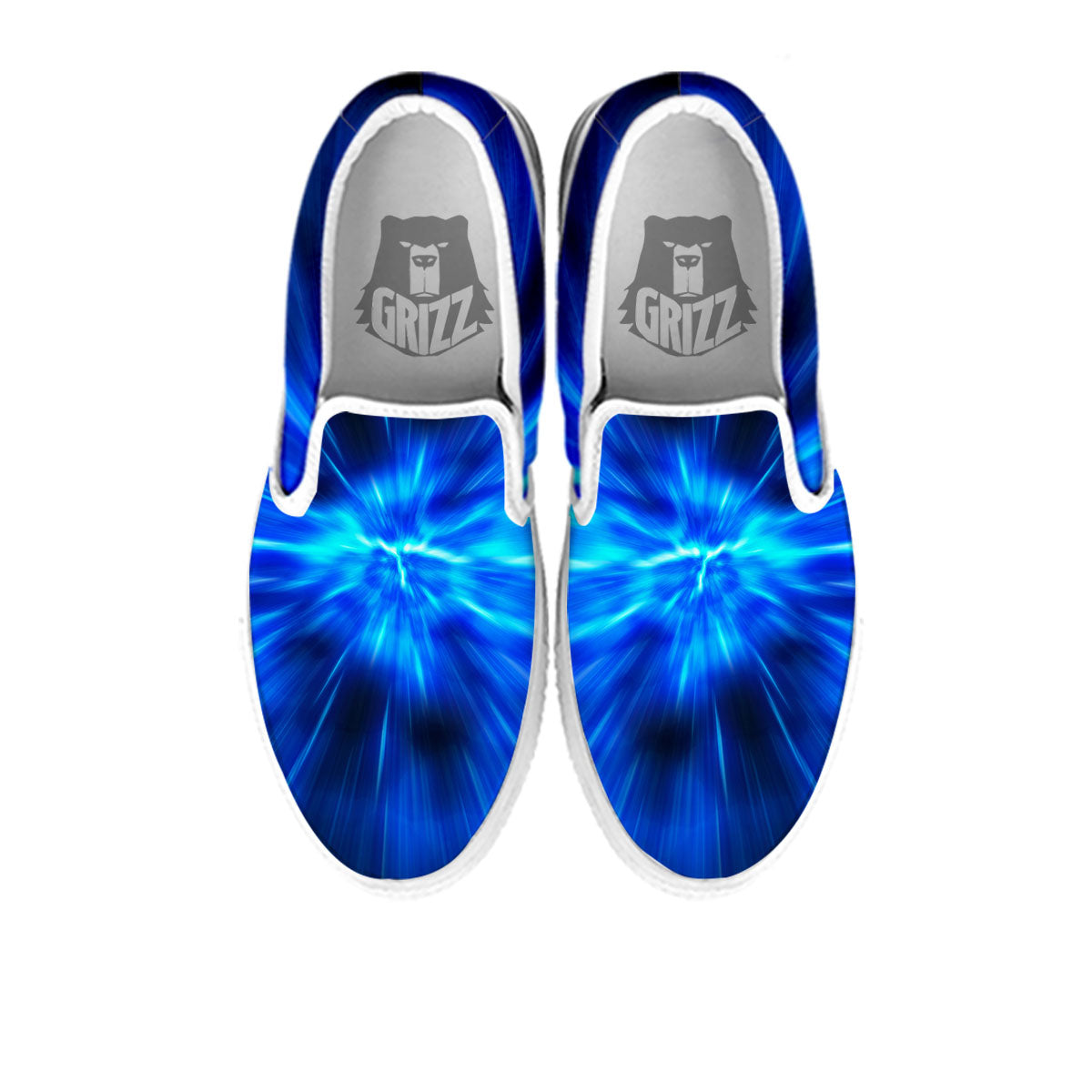 Vortex Lightspeed Print White Slip On Shoes-grizzshop