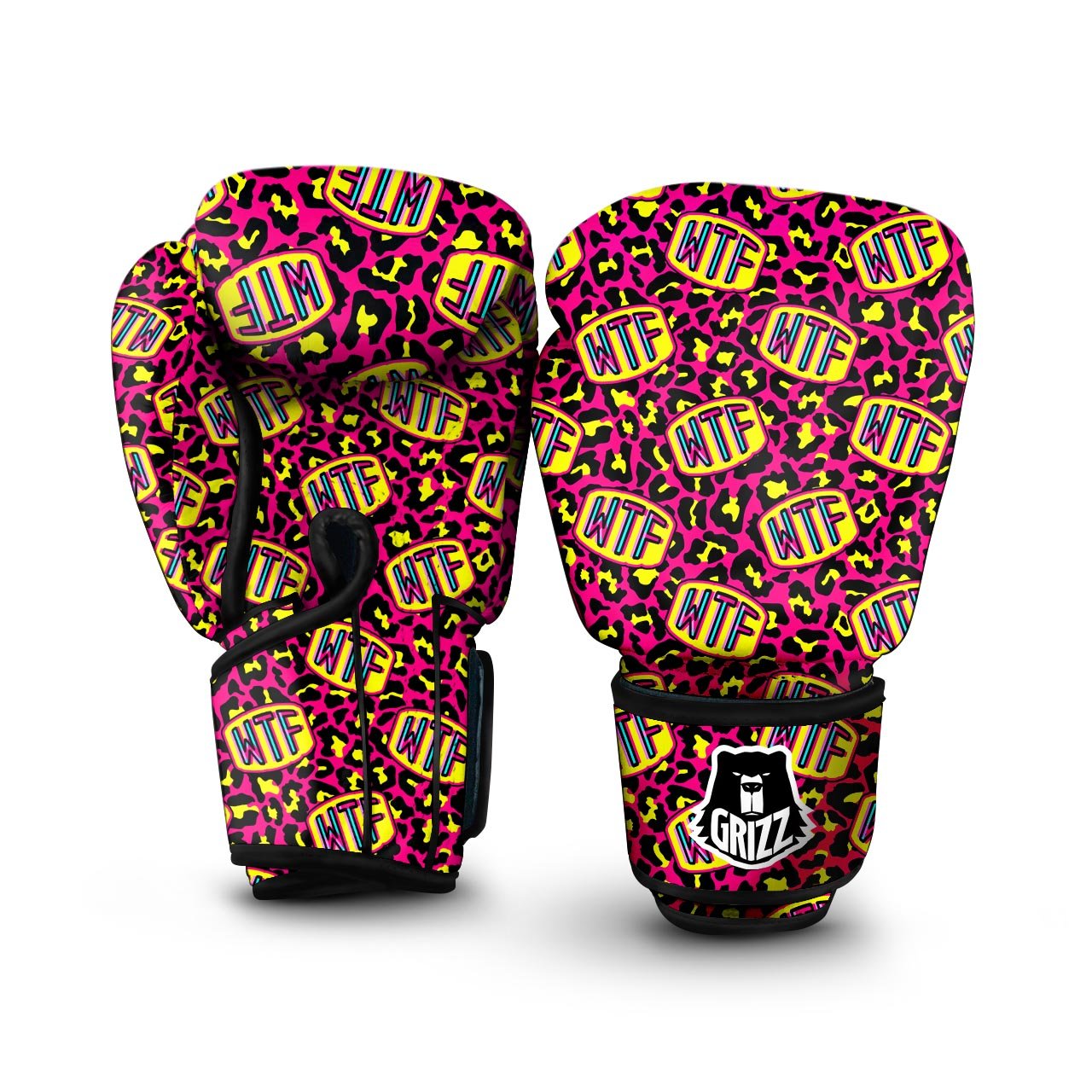 WTF Cheetah Hiphop Graffiti Print Boxing Gloves-grizzshop