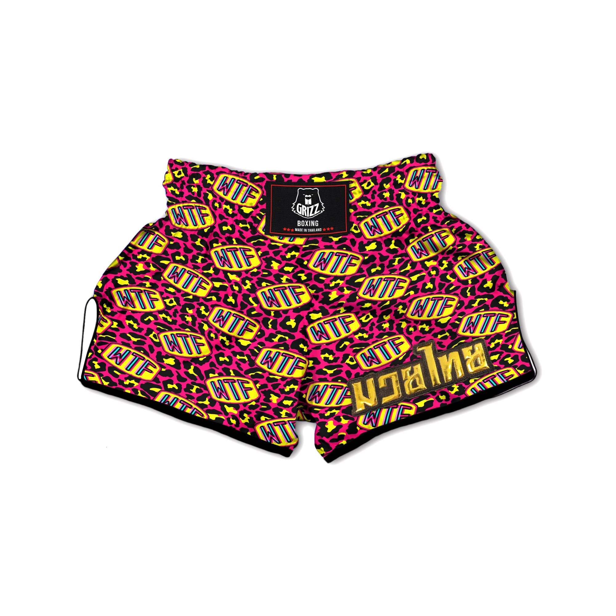 WTF Cheetah Hiphop Graffiti Print Muay Thai Boxing Shorts-grizzshop
