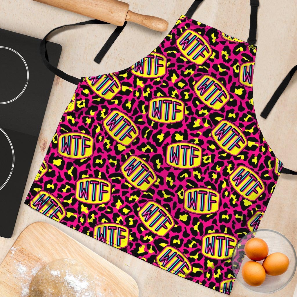 WTF Cheetah Hiphop Graffiti Print Women's Apron-grizzshop