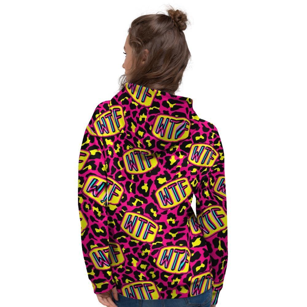 WTF Cheetah Hiphop Graffiti Print Women's Hoodie-grizzshop
