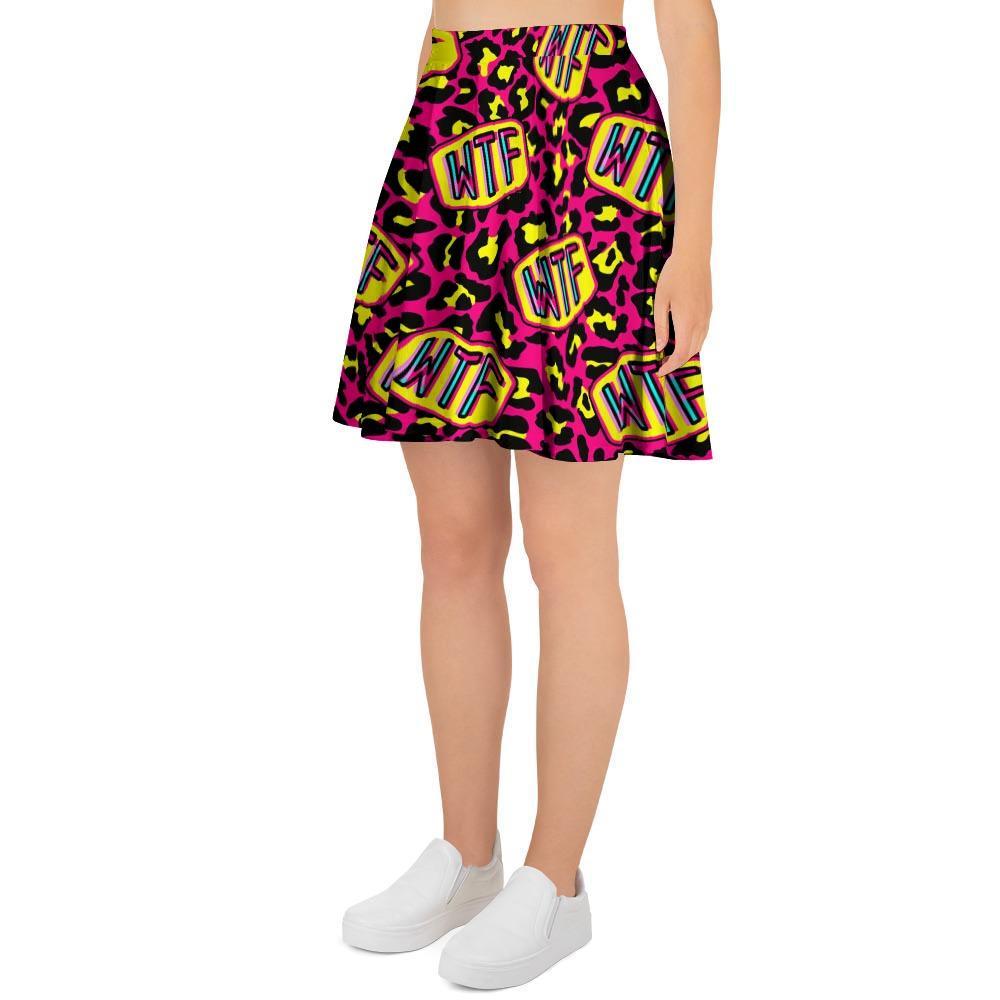 WTF Cheetah Hiphop Graffiti Print Women's Skirt-grizzshop