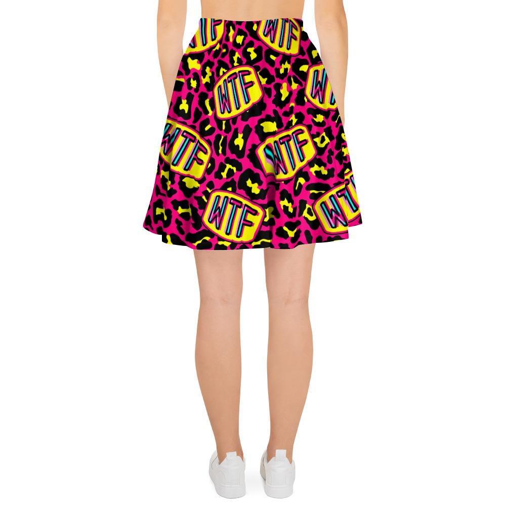 WTF Cheetah Hiphop Graffiti Print Women's Skirt-grizzshop