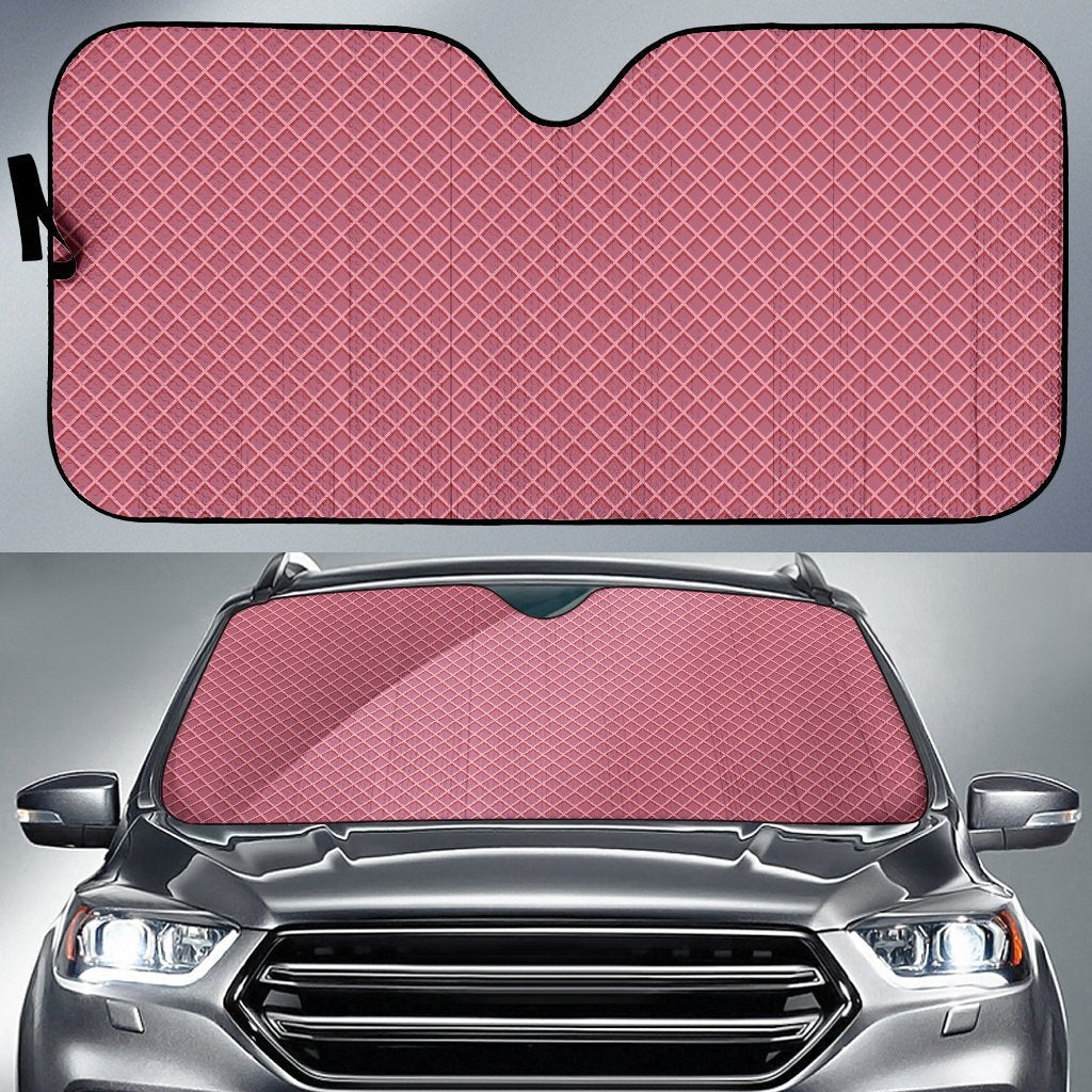 Waffle Pink Pattern Print Car Sun Shade-grizzshop
