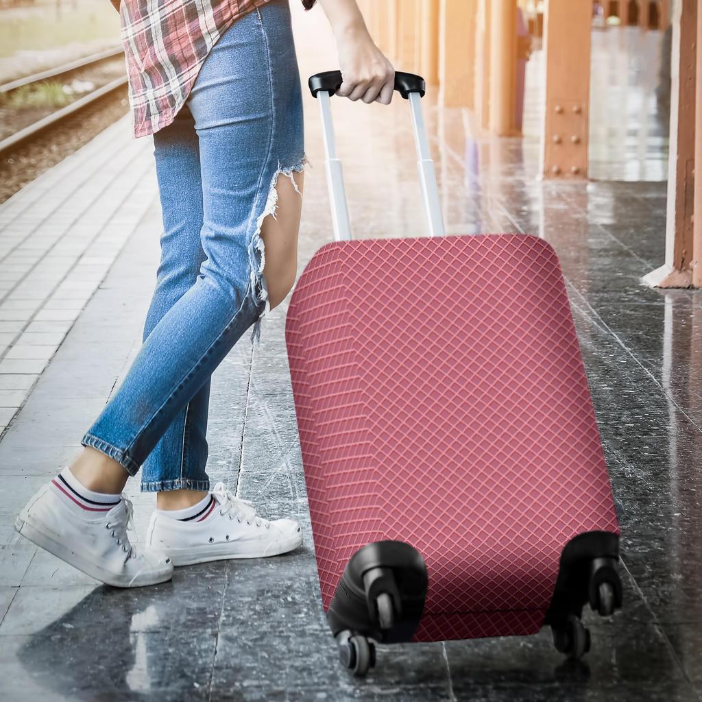 Waffle Pink Pattern Print Luggage Cover Protector-grizzshop