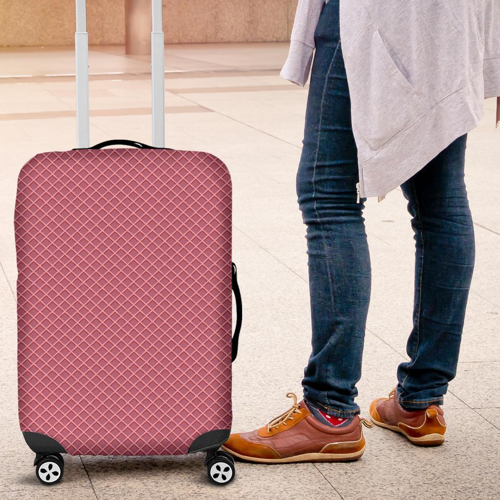 Waffle Pink Pattern Print Luggage Cover Protector-grizzshop