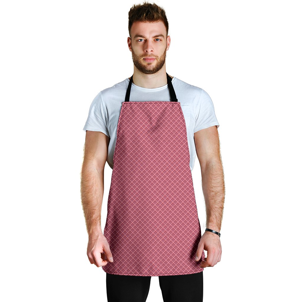 Waffle Pink Pattern Print Men's Apron-grizzshop