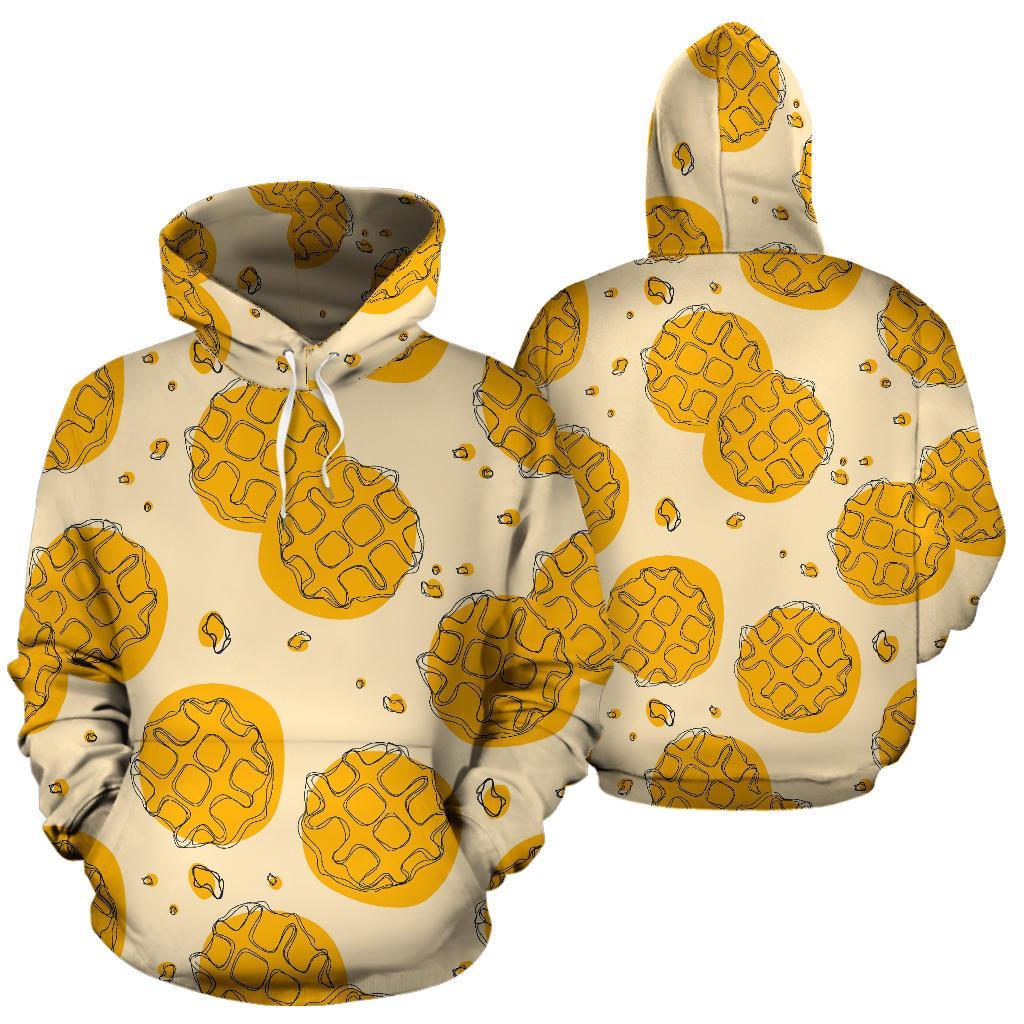 Waffle Print Pattern Men Women Pullover Hoodie-grizzshop