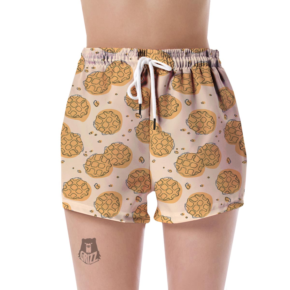 Waffle Print Pattern Women's Shorts-grizzshop