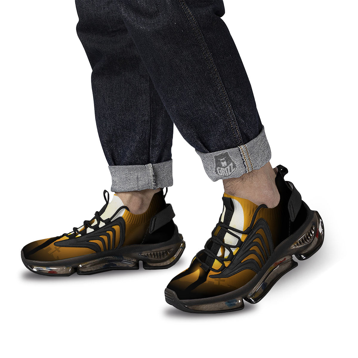 Walking Zombie Halloween Print Black Gym Shoes-grizzshop