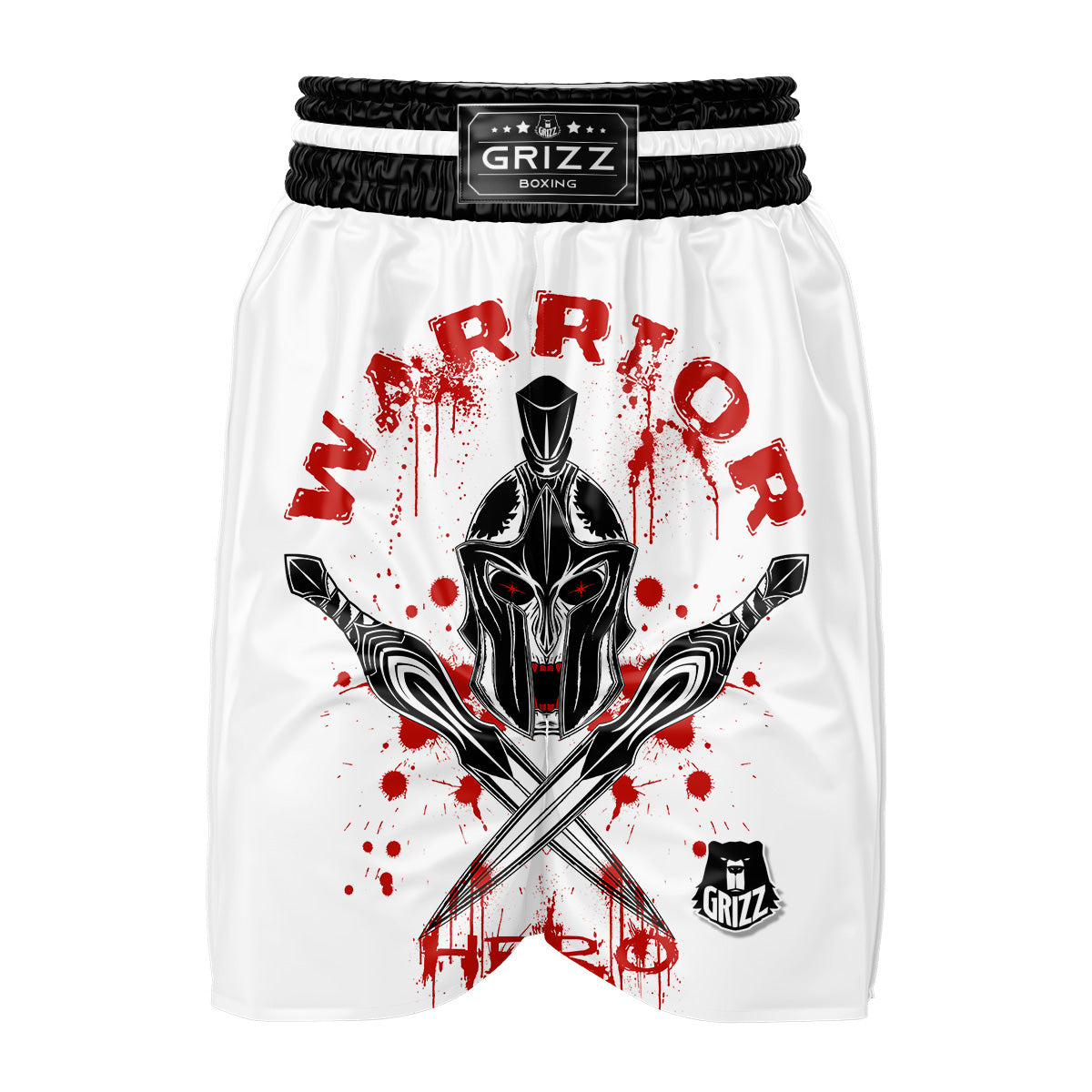 Warrior Bloody Spartan Print Boxing Shorts-grizzshop