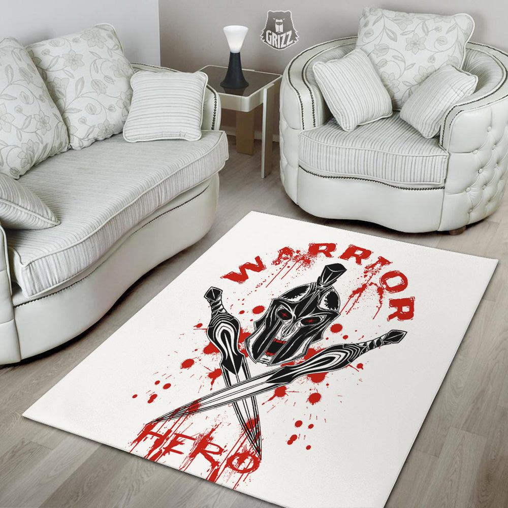 Warrior Bloody Spartan Print Floor Mat-grizzshop