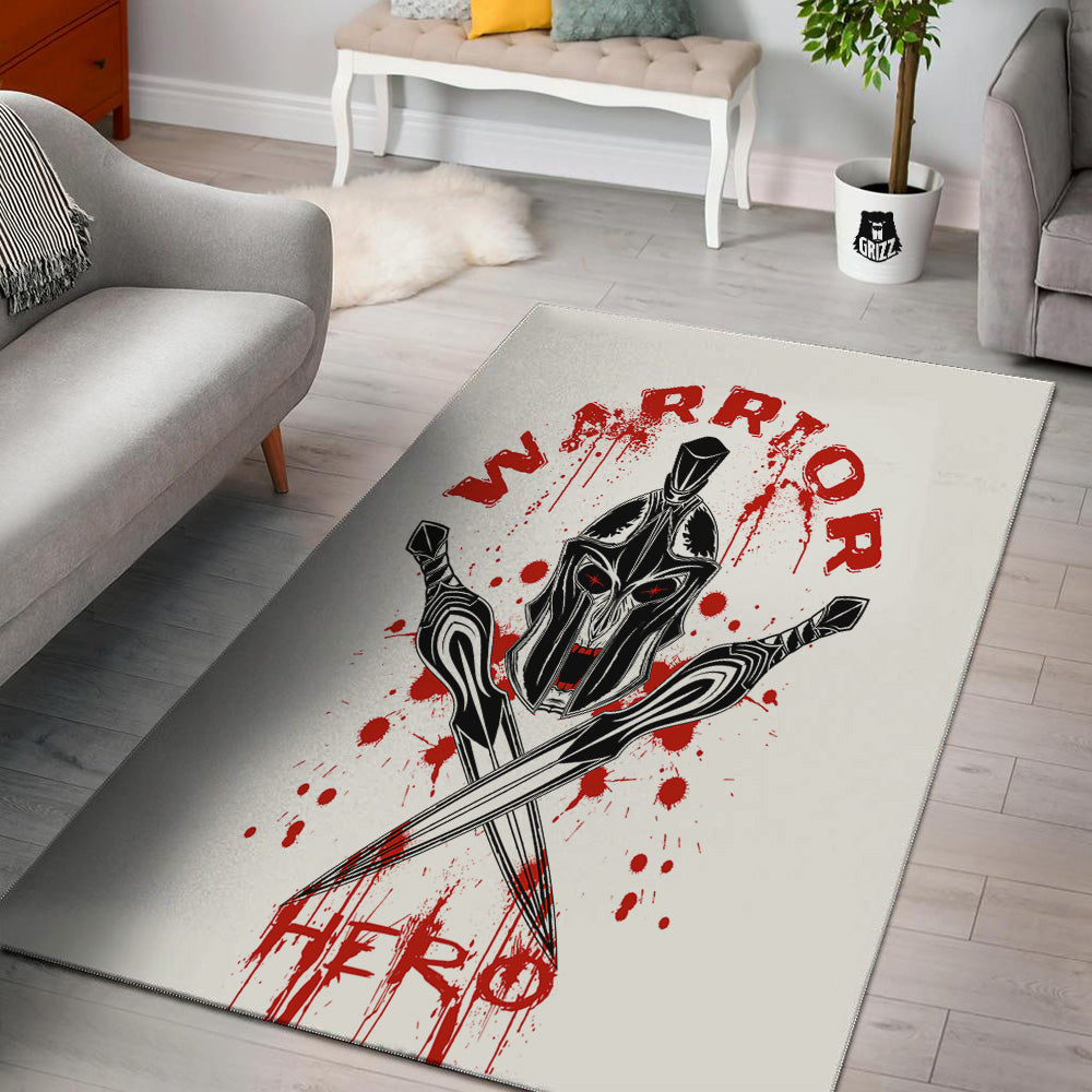 Warrior Bloody Spartan Print Floor Mat-grizzshop