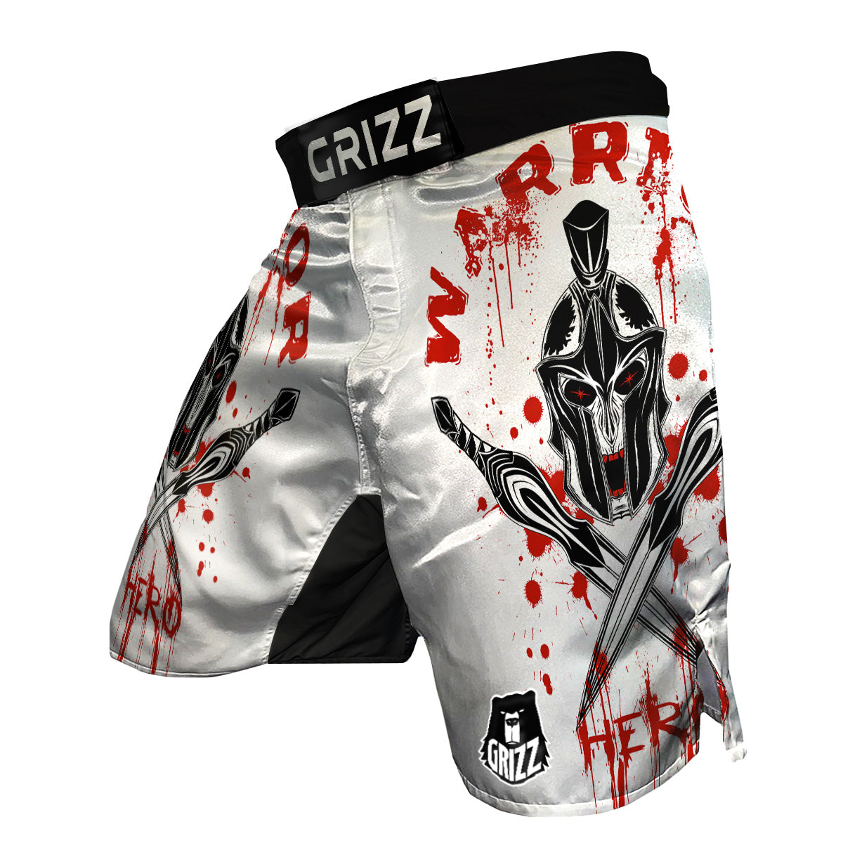 Warrior Bloody Spartan Print MMA Shorts-grizzshop