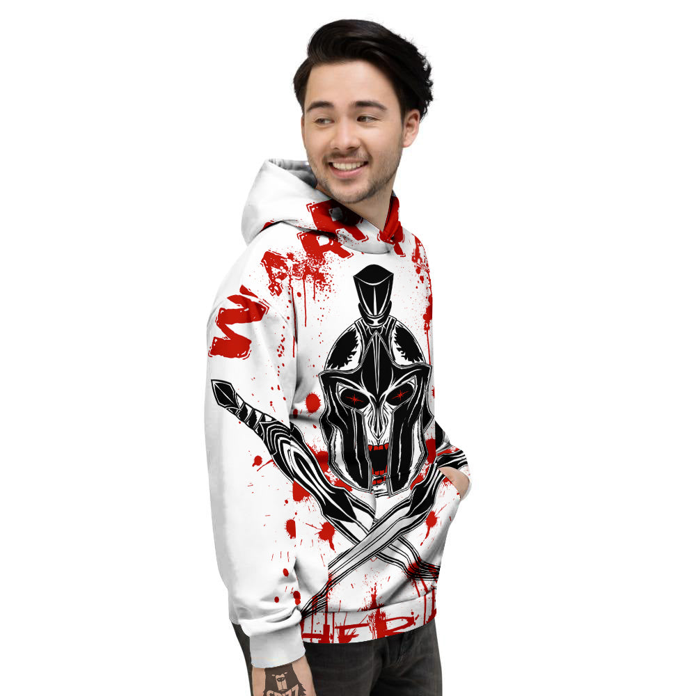 Warrior Bloody Spartan Print Men's Hoodie-grizzshop