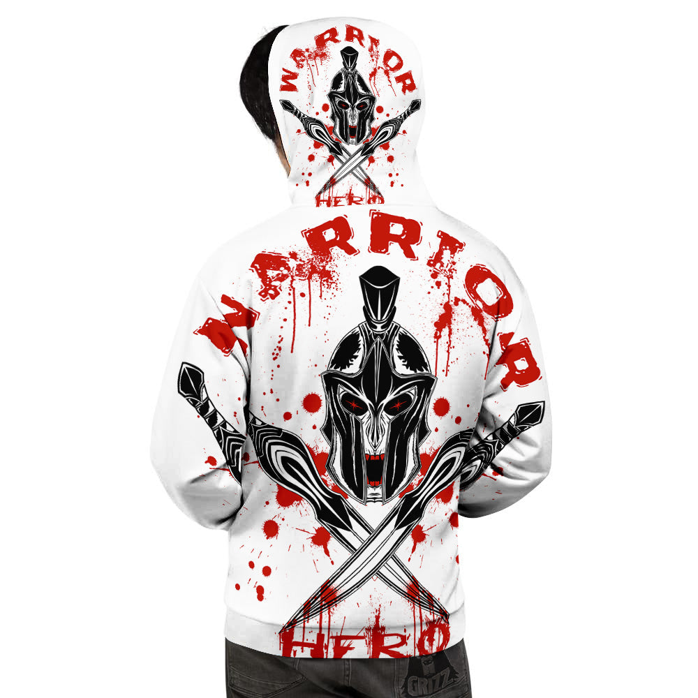 Warrior Bloody Spartan Print Men's Hoodie-grizzshop