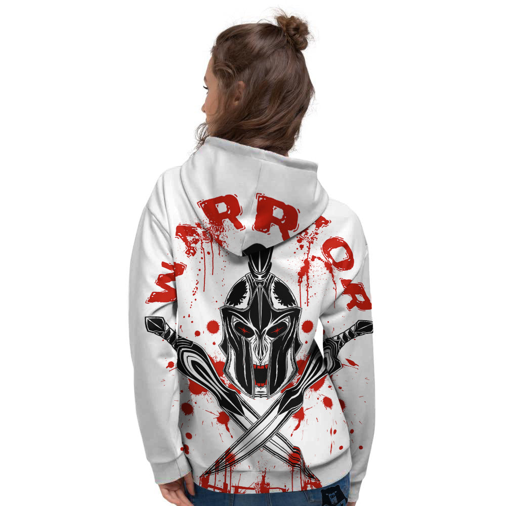 Warrior Bloody Spartan Print Women's Hoodie-grizzshop
