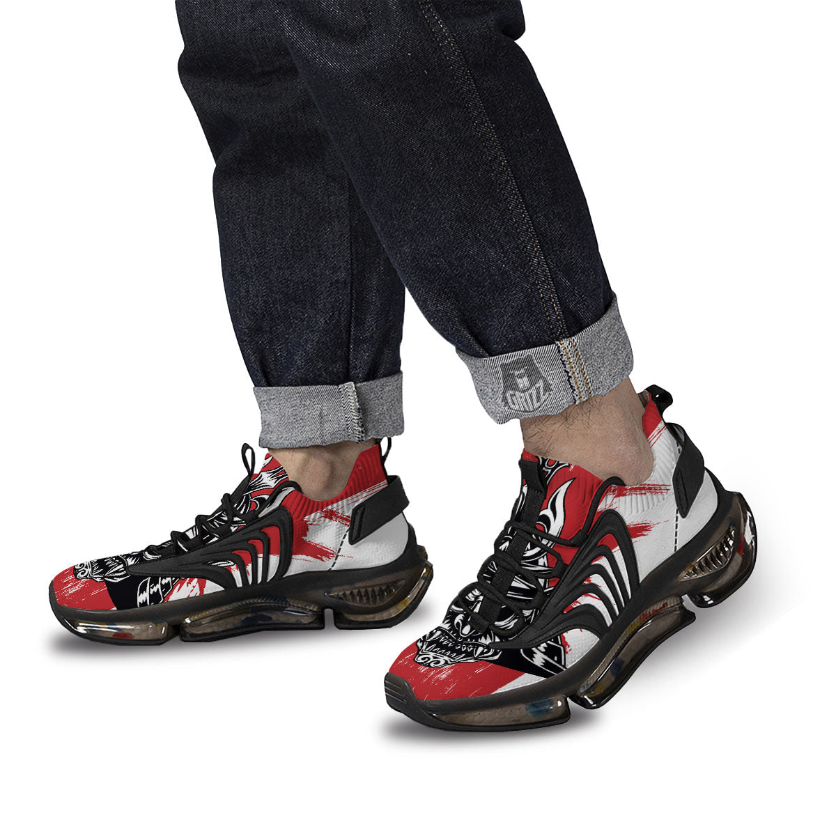 Warrior Japanese Samurai Print Black Gym Shoes-grizzshop