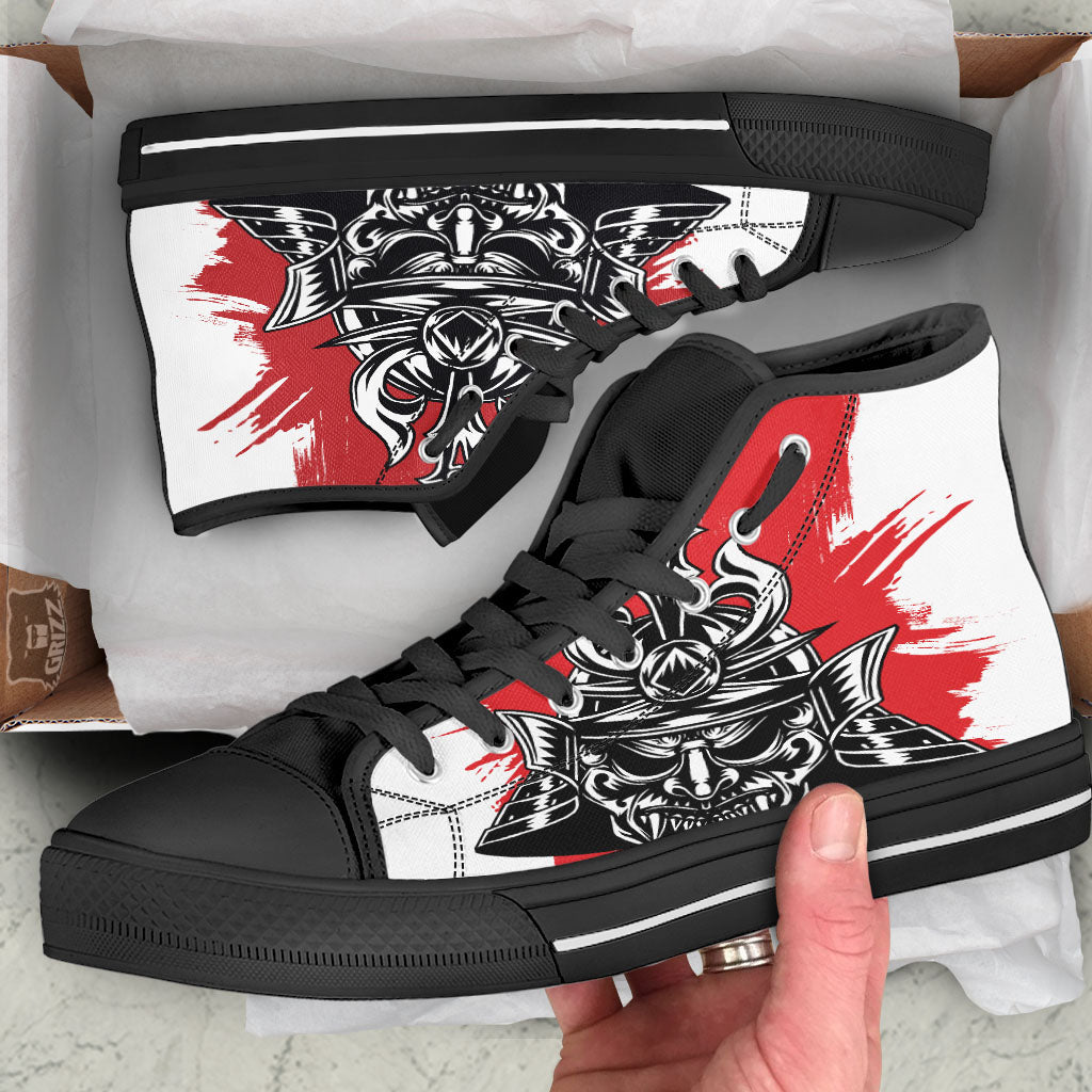 Warrior Japanese Samurai Print High Top Shoes-grizzshop