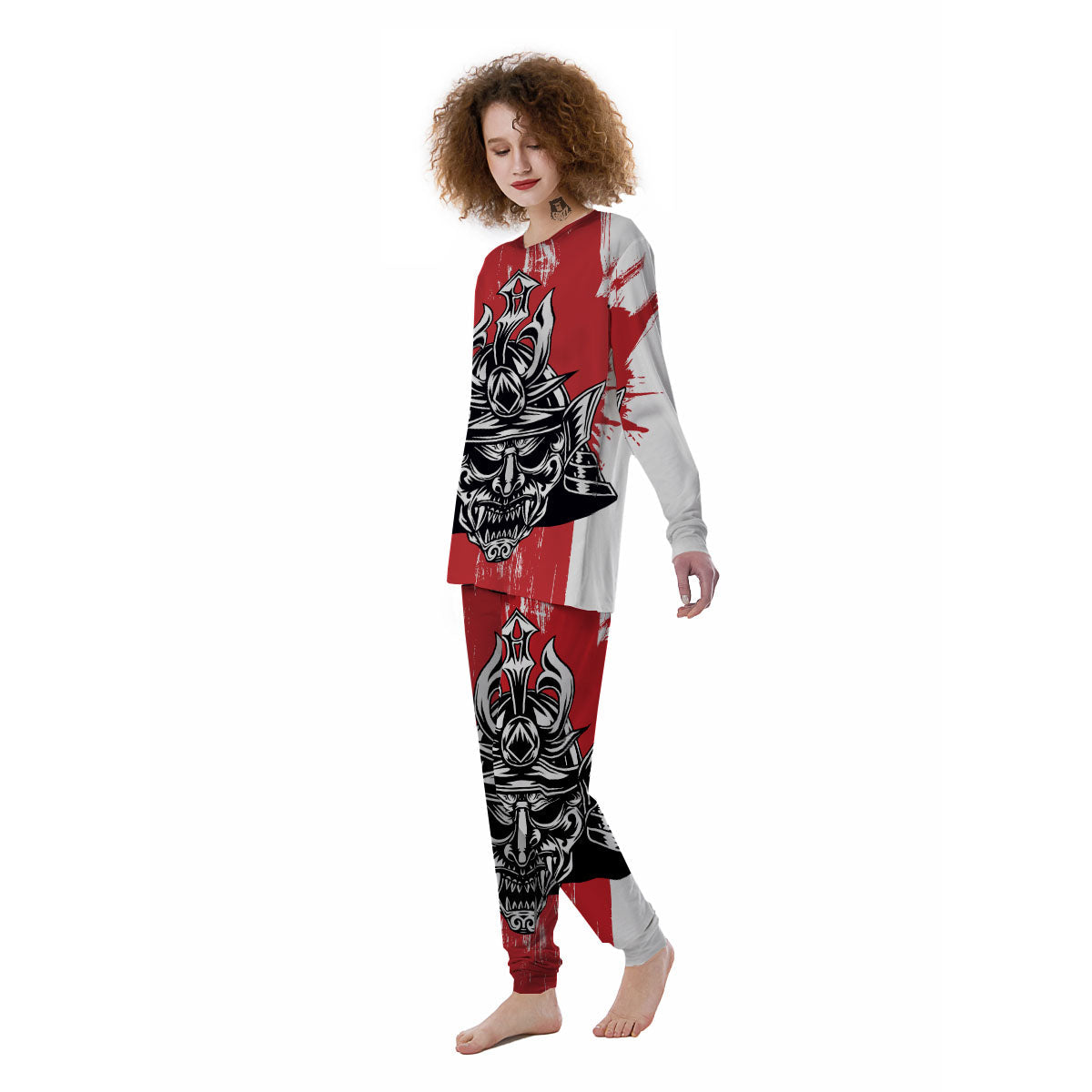 Warrior Japanese Samurai Print Women's Pajamas-grizzshop