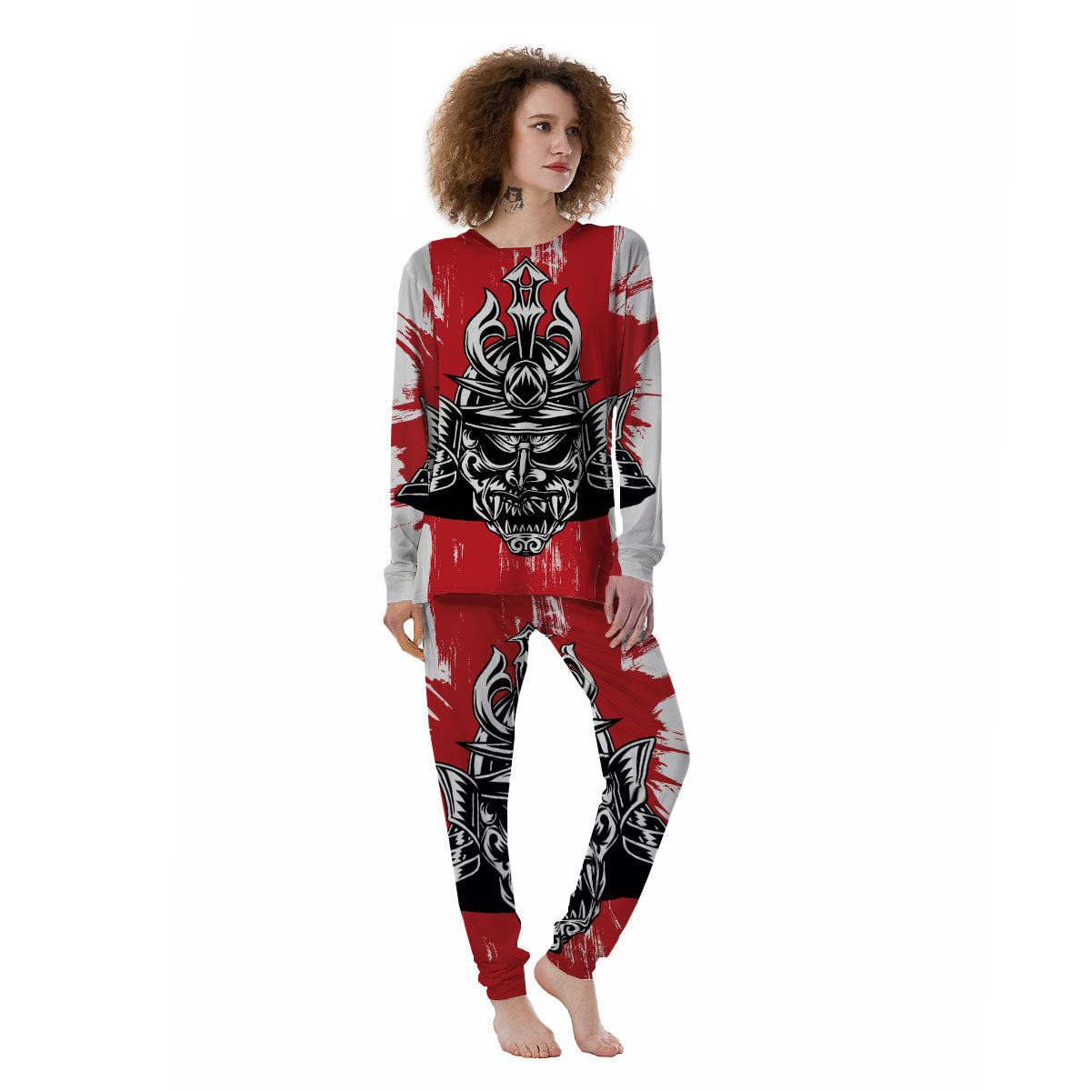Warrior Japanese Samurai Print Women's Pajamas-grizzshop