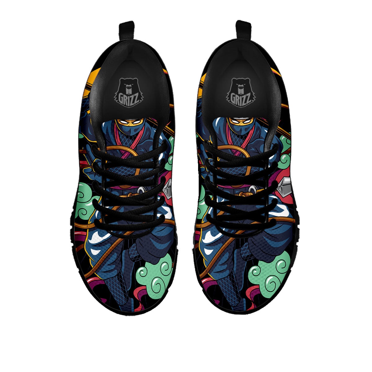 Warrior Ninja Print Black Sneaker-grizzshop