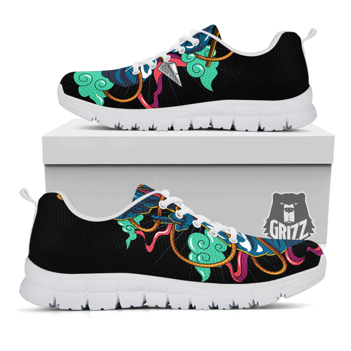 Warrior Ninja Print White Sneaker-grizzshop
