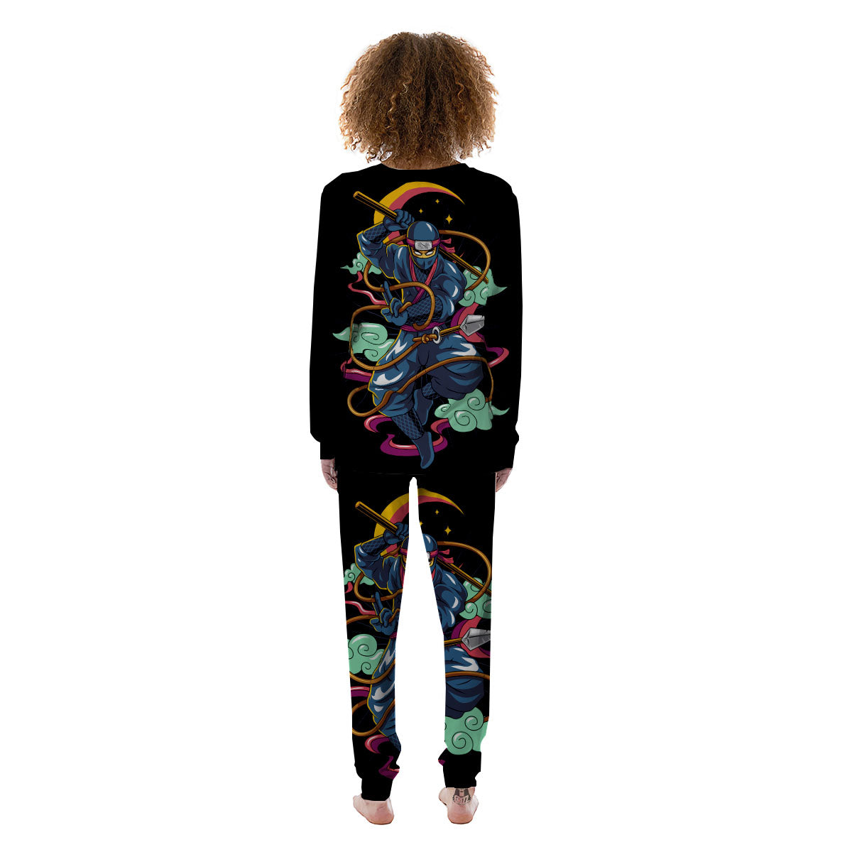 Warrior Ninja Print Women's Pajamas-grizzshop