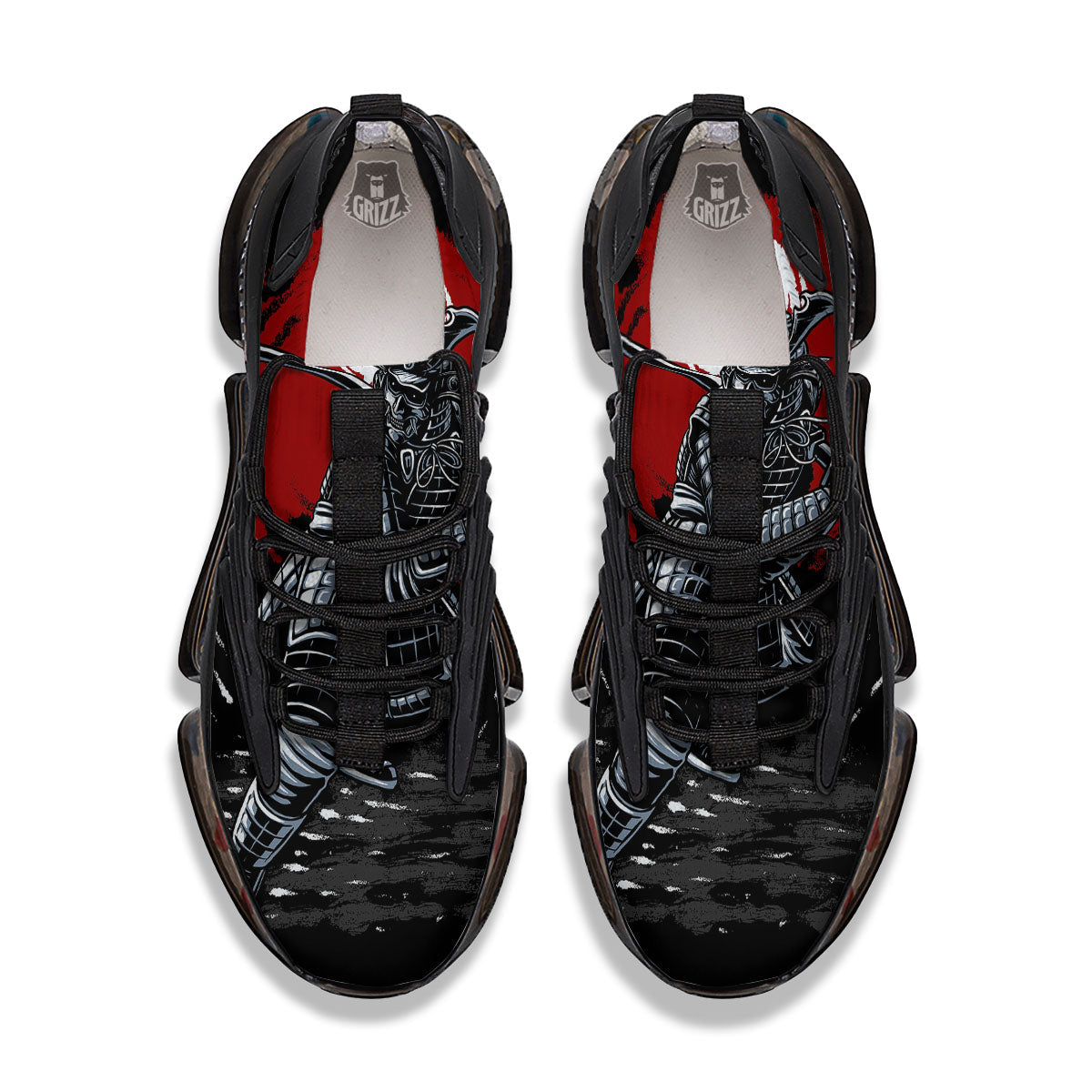 Warrior Samurai Dark Print Black Gym Shoes-grizzshop