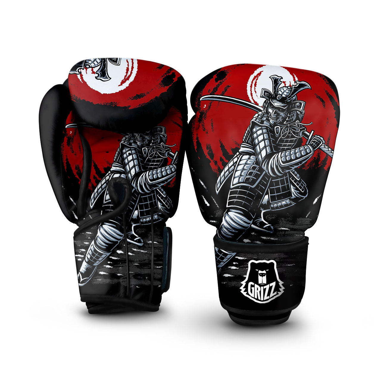 Warrior Samurai Dark Print Boxing Gloves-grizzshop