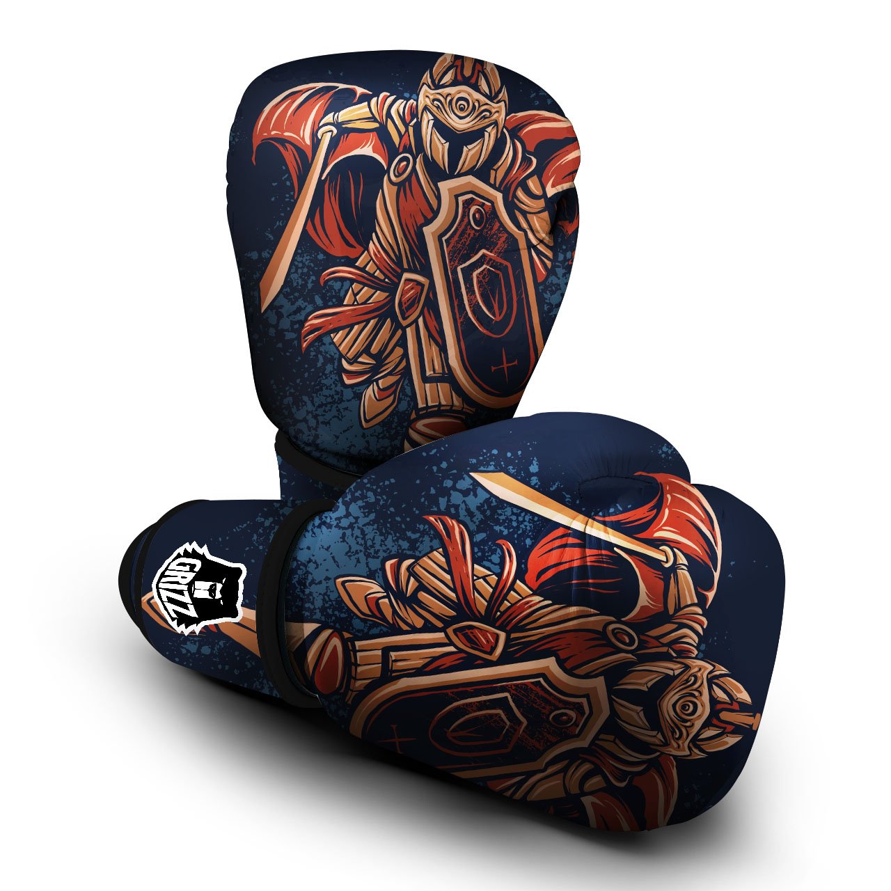 Warrior Spartan Print Boxing Gloves-grizzshop