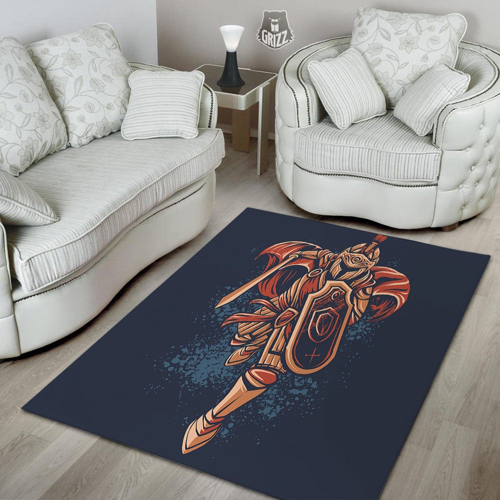Warrior Spartan Print Floor Mat-grizzshop