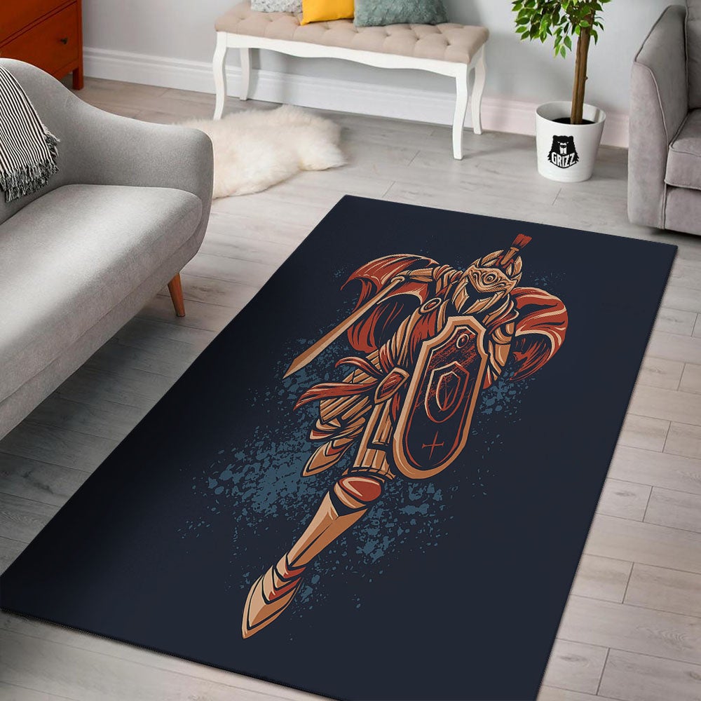 Warrior Spartan Print Floor Mat-grizzshop