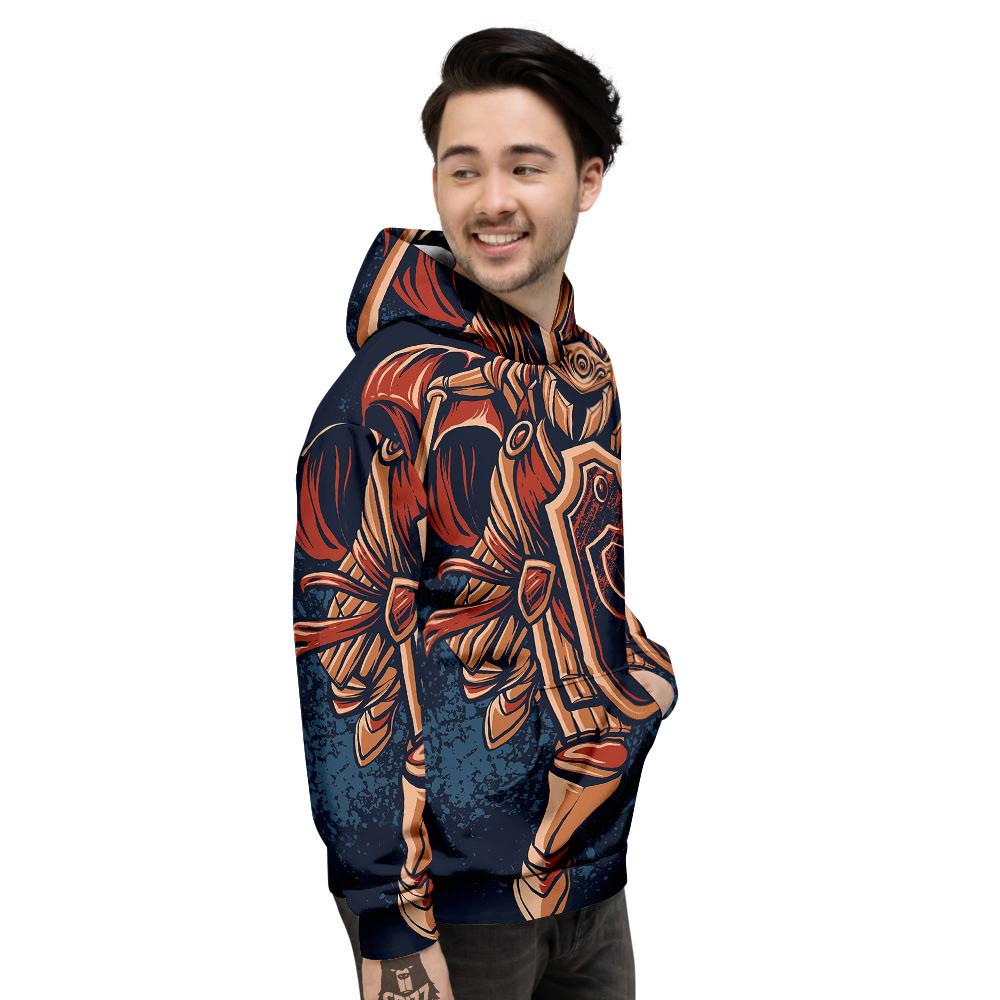 Warrior Spartan Print Men's Hoodie-grizzshop